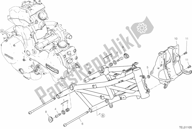 Wszystkie części do Rama Ducati Multistrada 1260 S Touring Brasil 2019